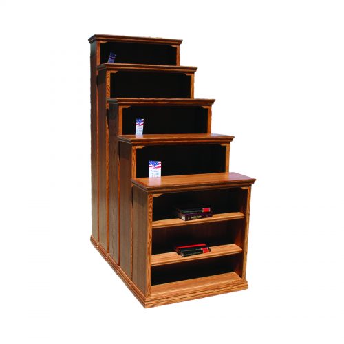 Traditional bookcase waterfall