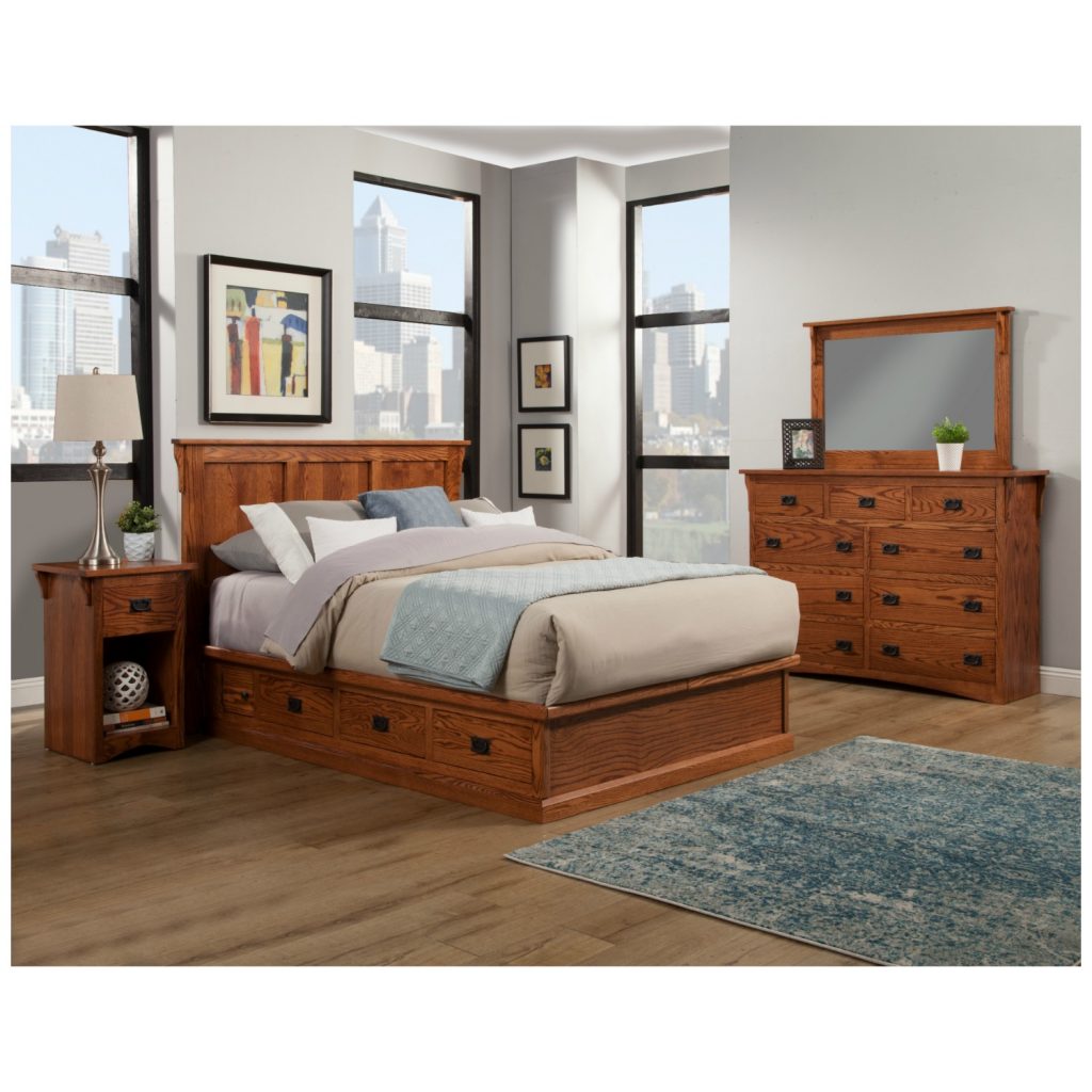 4Piece Shaker Elevated Pedestal Bedroom Set by ODC Stewart Roth