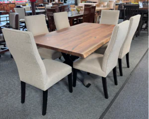 Rectangular dining tables are ideal for longer rooms and larger gatherings.